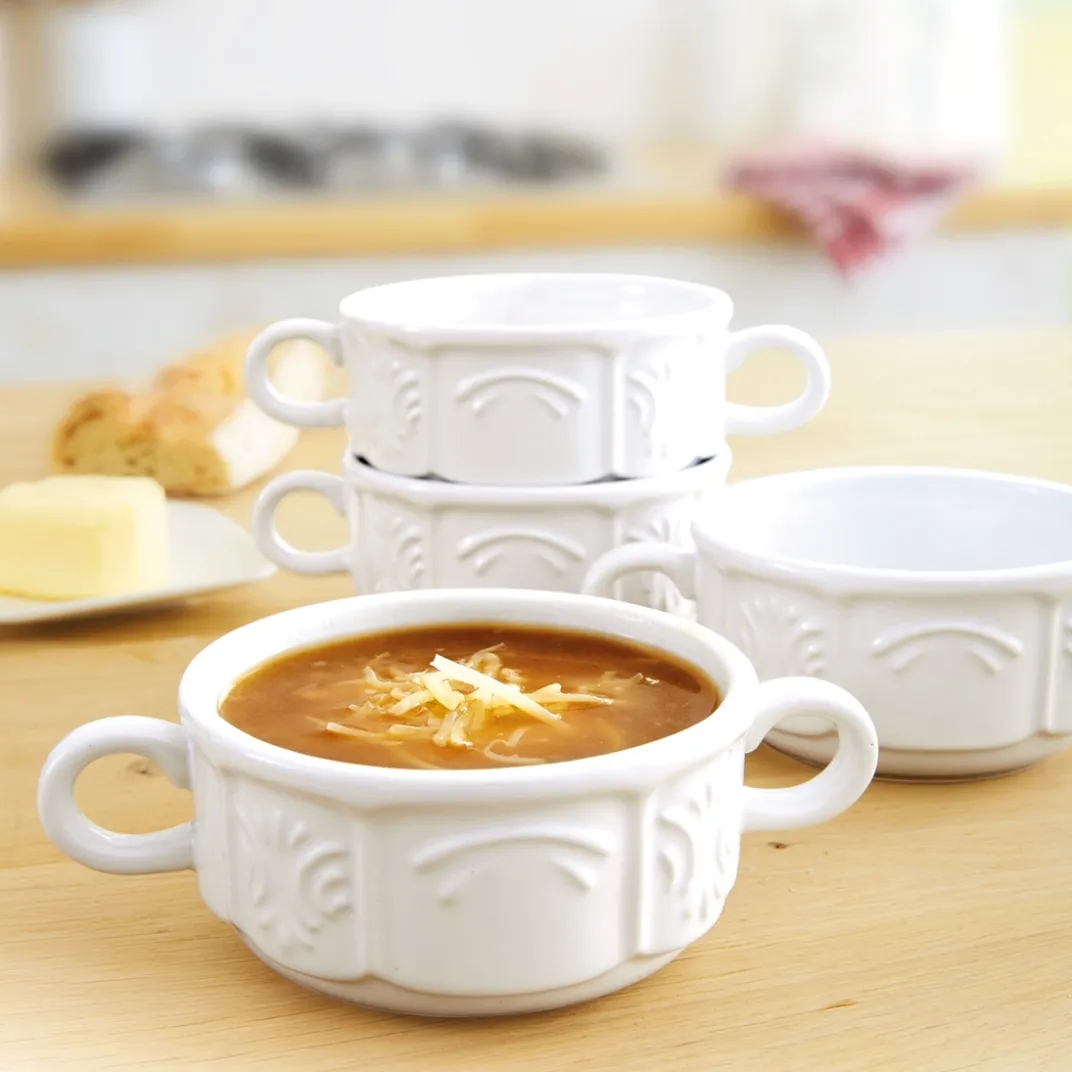 Art De La Table-Tempsl 4 bols à poignées blancs