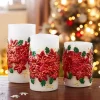 Décorations Intérieures Noël|Décorations-Tempsl 3 bougeoirs LED poinsettia