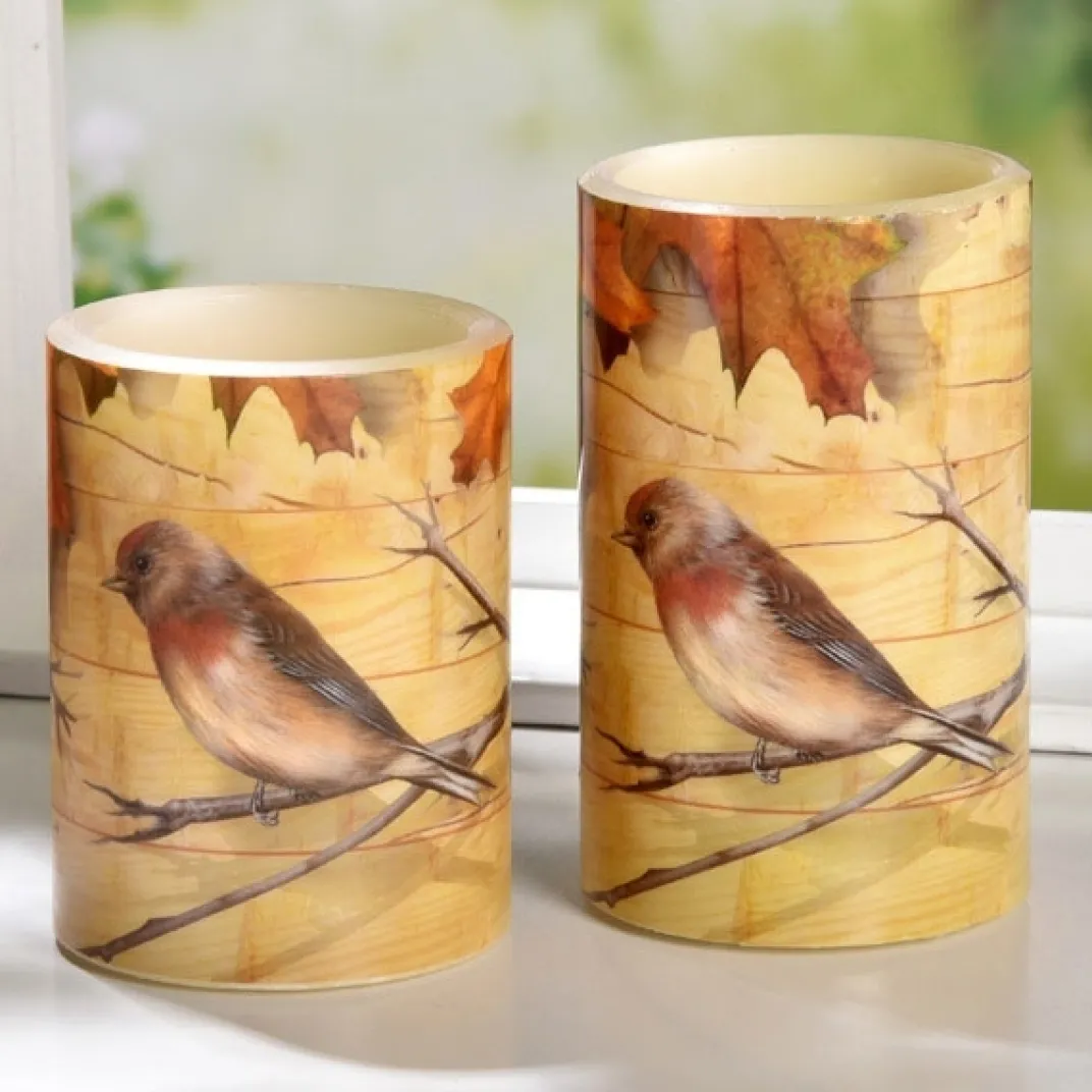 Décorations-Tempsl 2 bougies LED automne