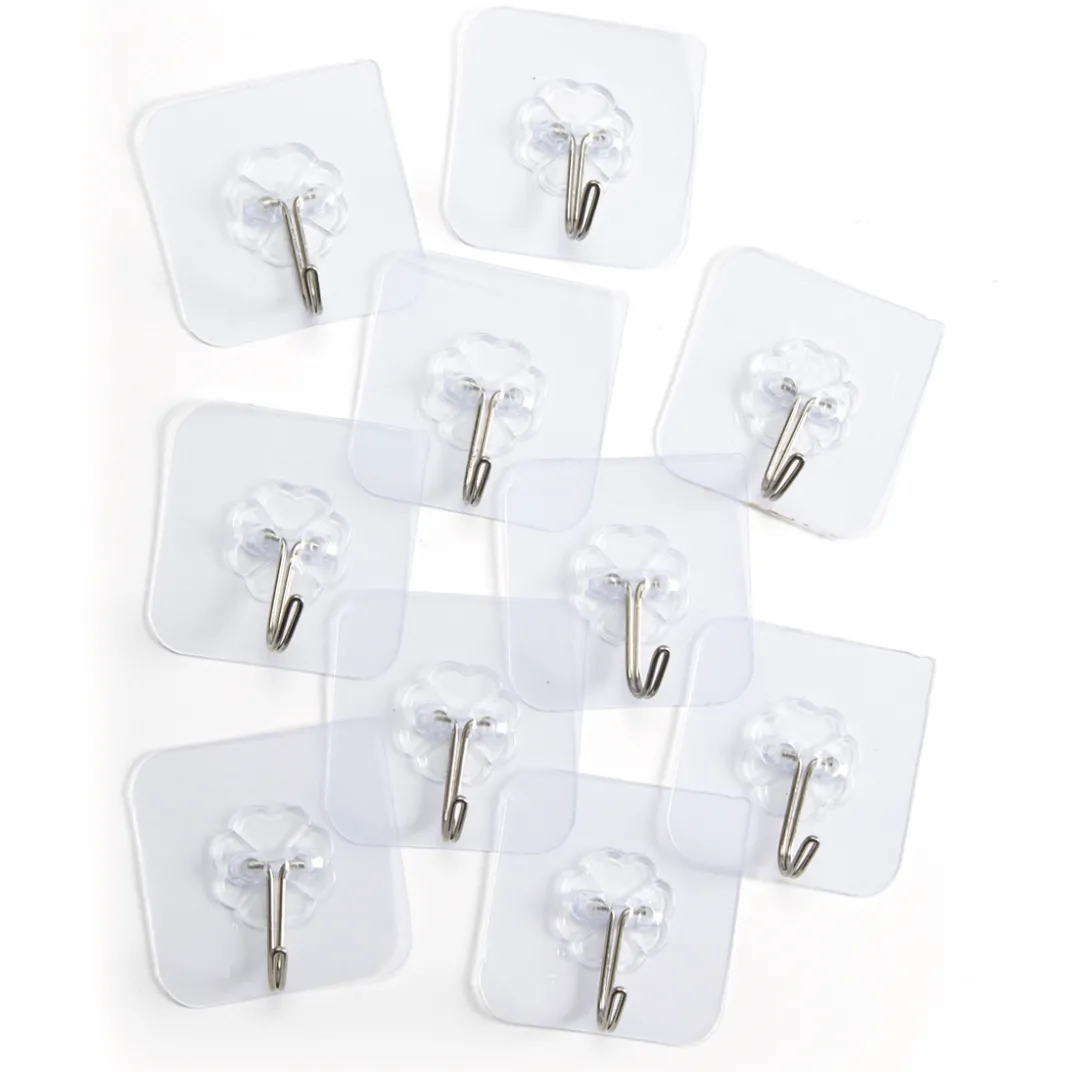 Organisation Et Entretien|Salle De Bain Et Hygiène-Tempsl 10 crochets acier inoxydable