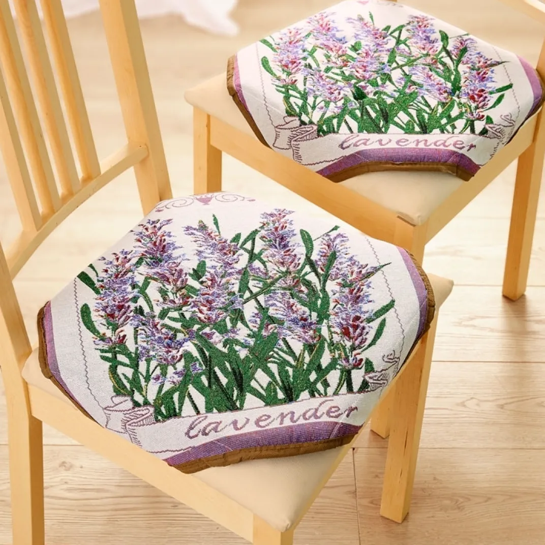 Décorations-Tempsl 2 galettes de chaise lavande