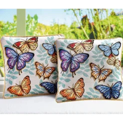 Décorations-Tempsl 2 housses coussin papillons