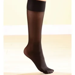 Aide Et Accessoires Confort|Soins Des Pieds Et Accessoires-Tempsl 3 paires mi-bas contention légère Noir/ naturel