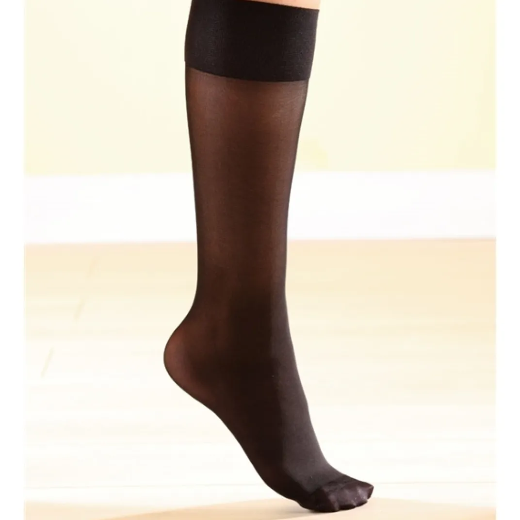 Aide Et Accessoires Confort|Soins Des Pieds Et Accessoires-Tempsl 3 paires mi-bas contention légère Noir/ naturel
