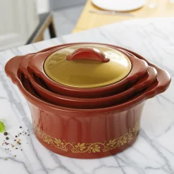 Art De La Table-Tempsl 3 plats isotherme liseré doré