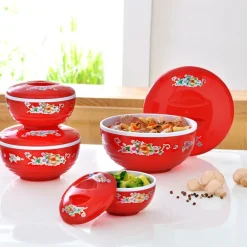 Cuisson Et Accessoires-Tempsl 4 plats micro-ondes rouges