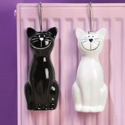 Décorations|Accessoires Bricolage Et Astuces-Tempsl 2 saturateurs chats noir + blanc