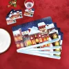 Décorations Intérieures Noël|Table De Noël-Tempsl 4 sets + 4 dessous de verres Noël sous la neige