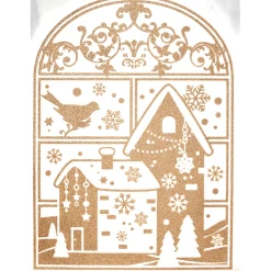 Décorations Intérieures Noël|Décorations Extérieures Noël-Tempsl 4 stickers dorés