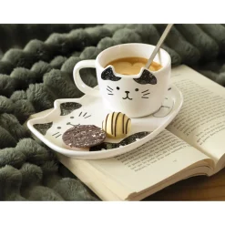 Art De La Table-Tempsl Assiette et tasse chat