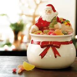 Décorations Intérieures Noël|Table De Noël-Tempsl Bol à bonbons Père Noël