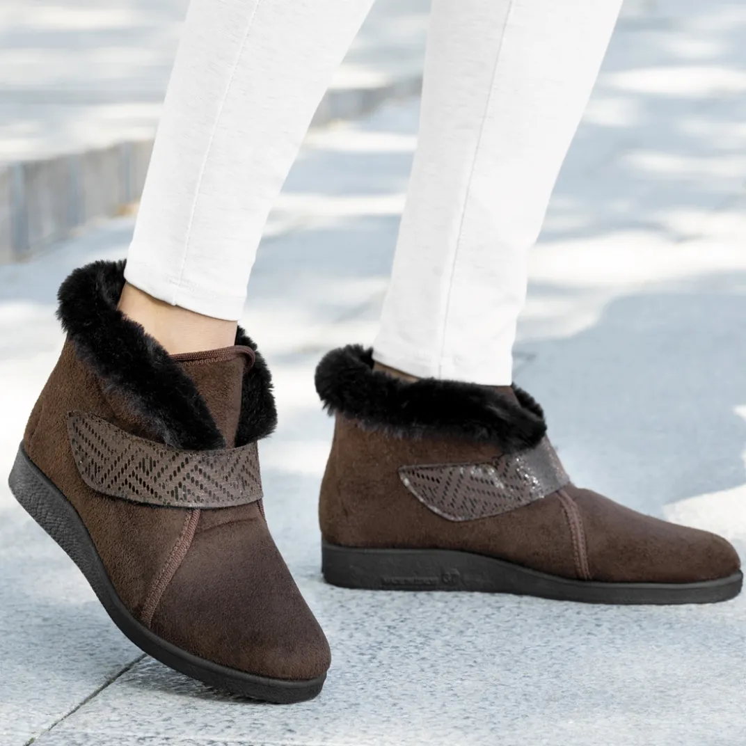 Chaussures, Chaussons Et Accessoires-Tempsl Bottines fourrées Pédilège Bella noir ou marron