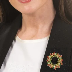 Sacs, Bijoux Et Accessoires-Tempsl Broche couronne de Noël