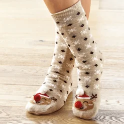 Sous-Vêtements-Tempsl Chaussettes antiglisse Noël renne ou pingouin
