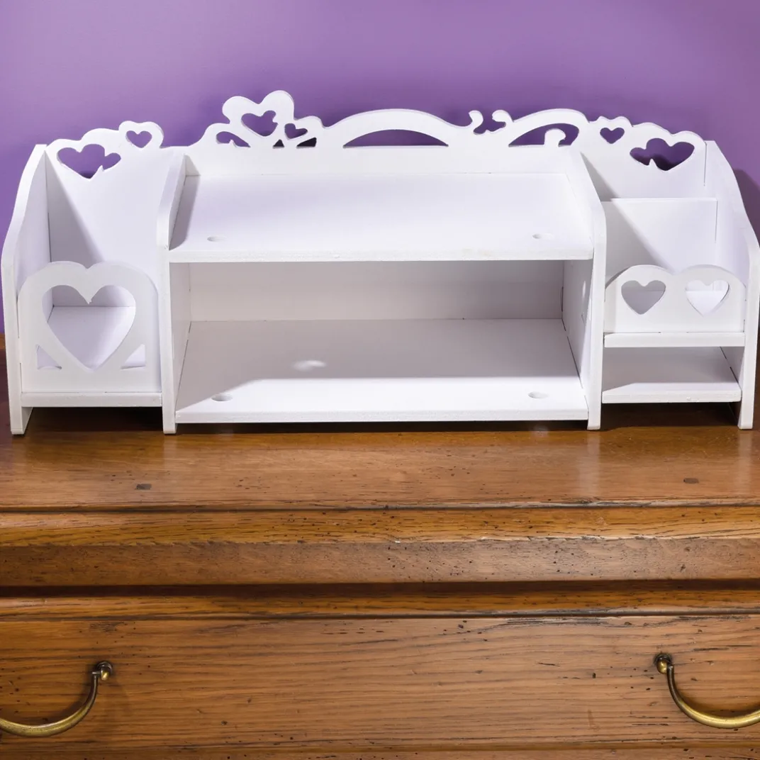Décorations|Petits Meubles-Tempsl Console cœurs blanche