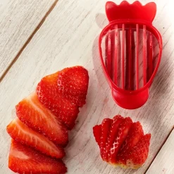 Accessoires Pâtisserie Et Confiture|Ustensiles De Cuisine Malins-Tempsl Coupe-fraises 3 en 1