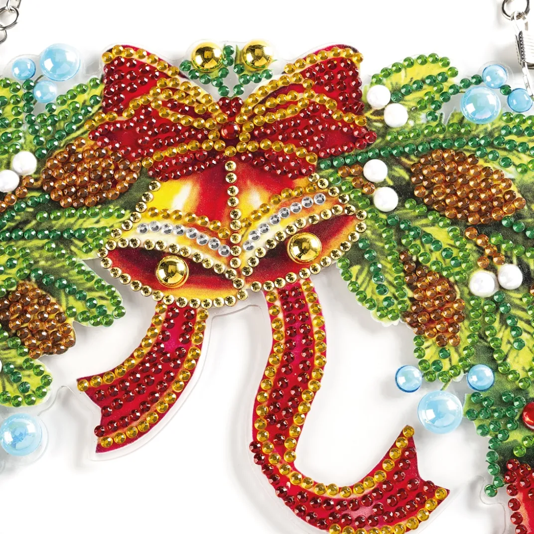 Loisirs Créatifs-Tempsl Couronne de poinsettias à diamanter