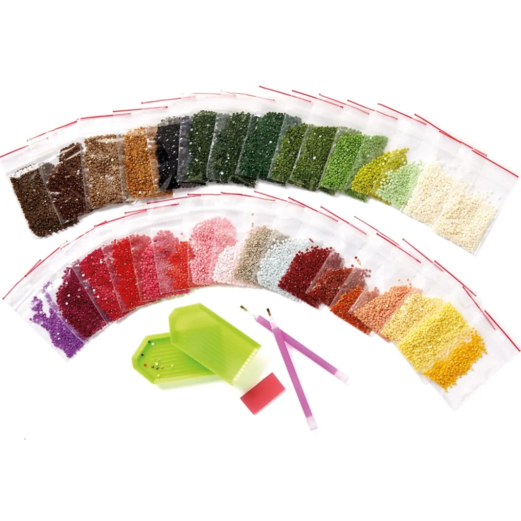 Loisirs Créatifs-Tempsl Couronne de poinsettias à diamanter