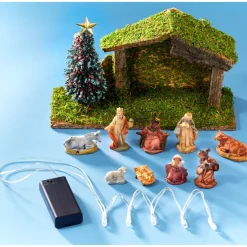 Décorations Intérieures Noël|Décorations-Tempsl Crèche de Noël LED