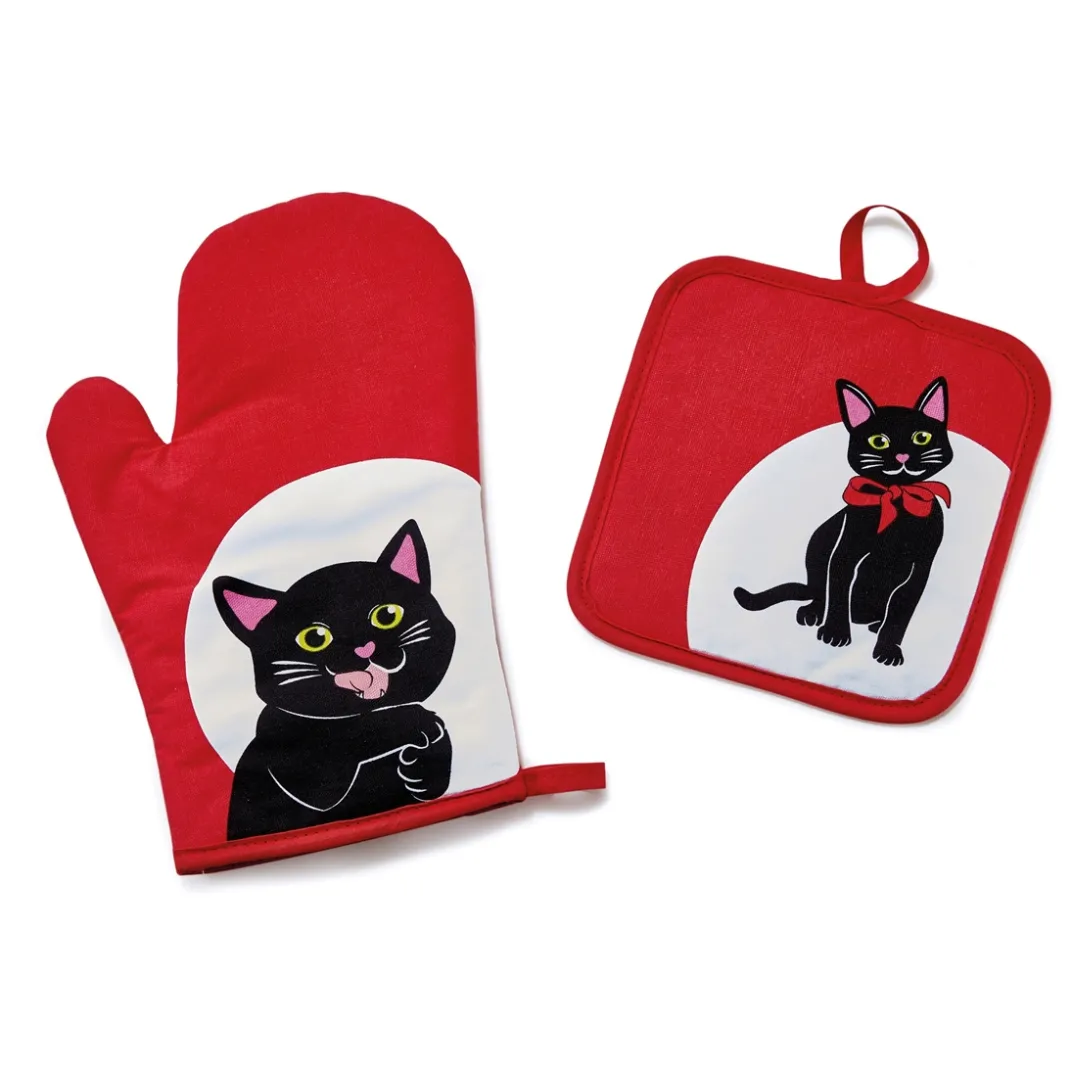Cuisson Et Accessoires|Organisation Et Entretien-Tempsl Ensemble tablier chaton et maniques