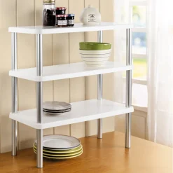 Organisation Et Entretien-Tempsl Etagère empilable blanche 2 ou 3 niveaux