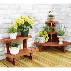 Décorations Jardin Et Extérieur-Tempsl Etagère pot de fleurs 2 étages