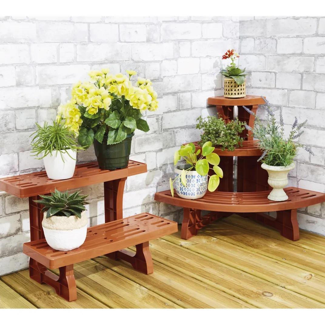 Décorations Jardin Et Extérieur-Tempsl Etagère pot de fleurs 2 étages