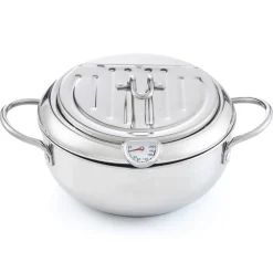 Cuisson Et Accessoires-Tempsl Friteuse inox couvercle grille