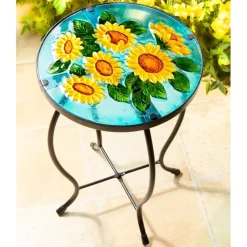 Décorations|Petits Meubles-Tempsl Guéridon tournesols