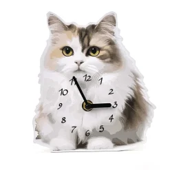 Décorations-Tempsl Horloge chat blanc
