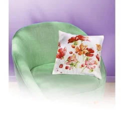 Décorations-Tempsl Housse coussin coquelicots orange