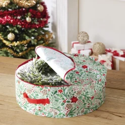 Décorations Intérieures Noël|Emballages Cadeaux-Tempsl Housse rangement couronne de Noël