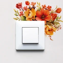 Décorations-Tempsl Lot 2 stickers fleurs interrupteur