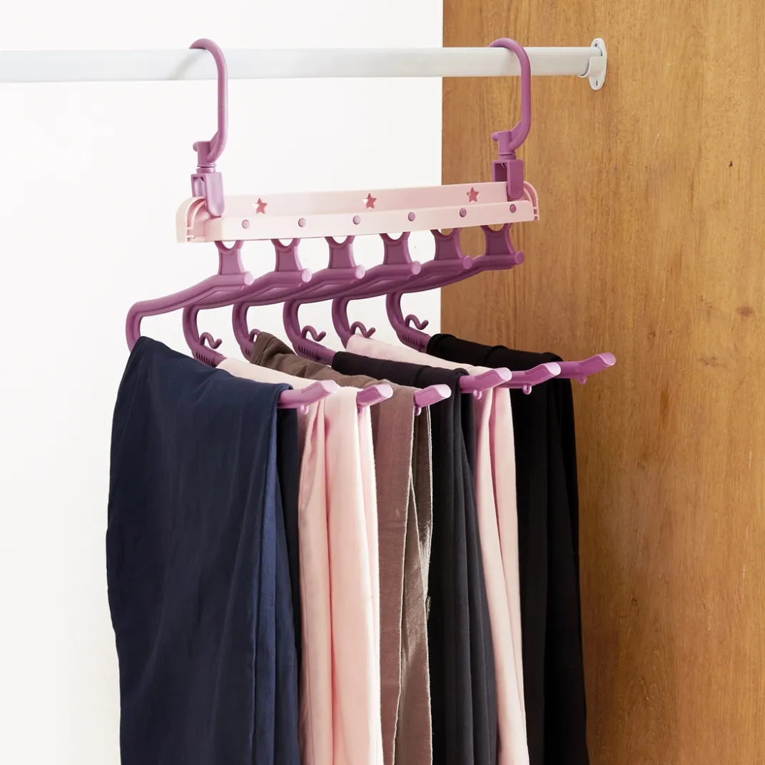 Housses Et Accessoires De Rangement-Tempsl Lot de 2 cintres pantalons pliables