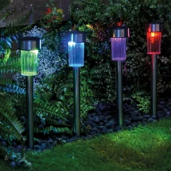 Décorations Jardin Et Extérieur-Tempsl Lot de 10 lampes solaires Blanches