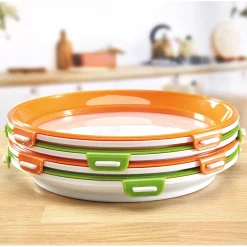 Fraîcheur / Conservation-Tempsl Lot de 2 ou 4 plats de conservation ronds