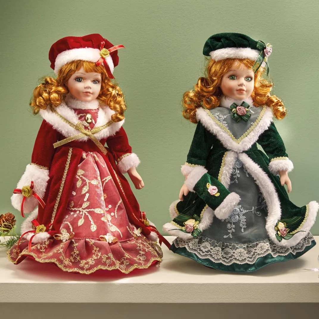 Décorations Intérieures Noël|Décorations-Tempsl Lot de 2 poupées Noël (Rubbie + Scarlette)