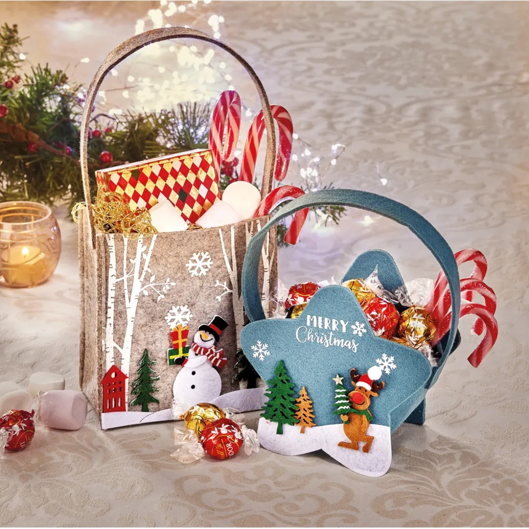 Décorations Intérieures Noël|Décorations-Tempsl Lot de 2 suspensions feutrine