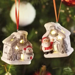 Décorations Intérieures Noël|Décorations-Tempsl Lot de 2 suspensions maison de Noël