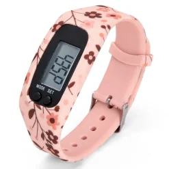 Aide Et Accessoires Confort-Tempsl Montre podomètre silicone Noire, Blanc ou Fleurs