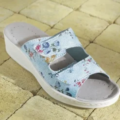 Chaussures, Chaussons Et Accessoires|Accessoires Et Outils Jardin-Tempsl Mules fleuries Blanc ou Bleu