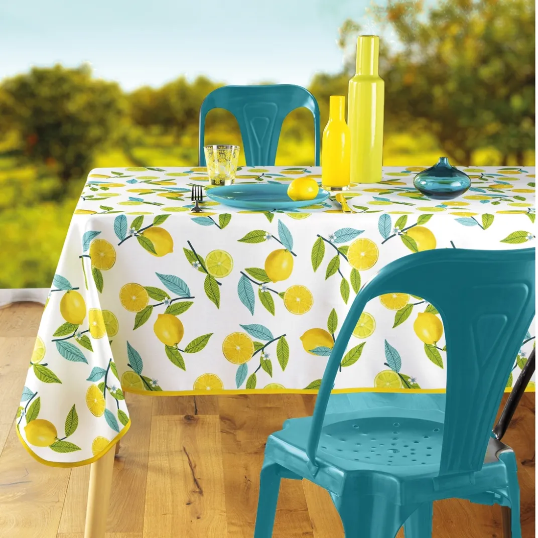 Art De La Table-Tempsl Nappe imprimée citron de Menton Rectangulaire
