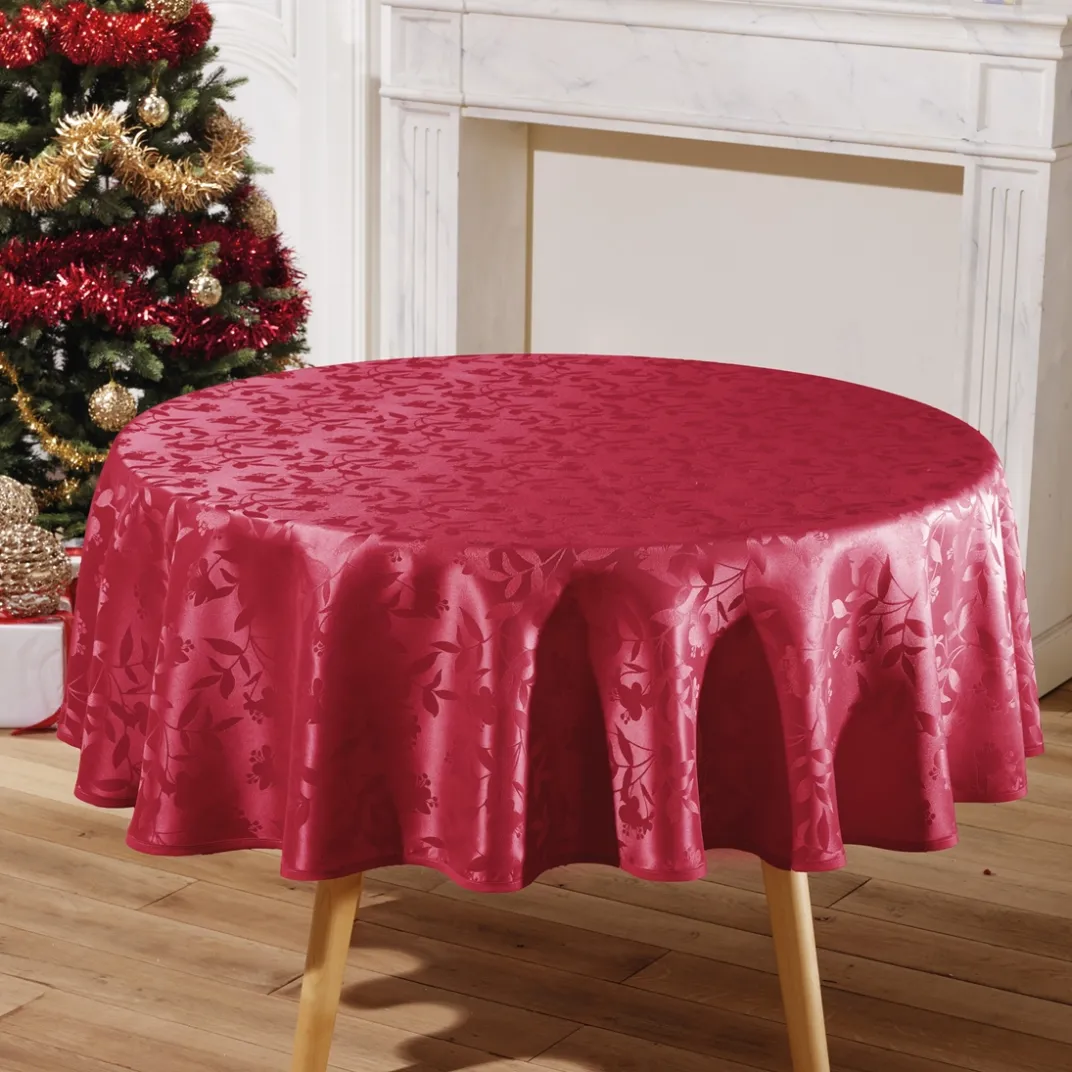 Table De Noël|Art De La Table-Tempsl Nappe irisée ronde - Grise (180 cm)