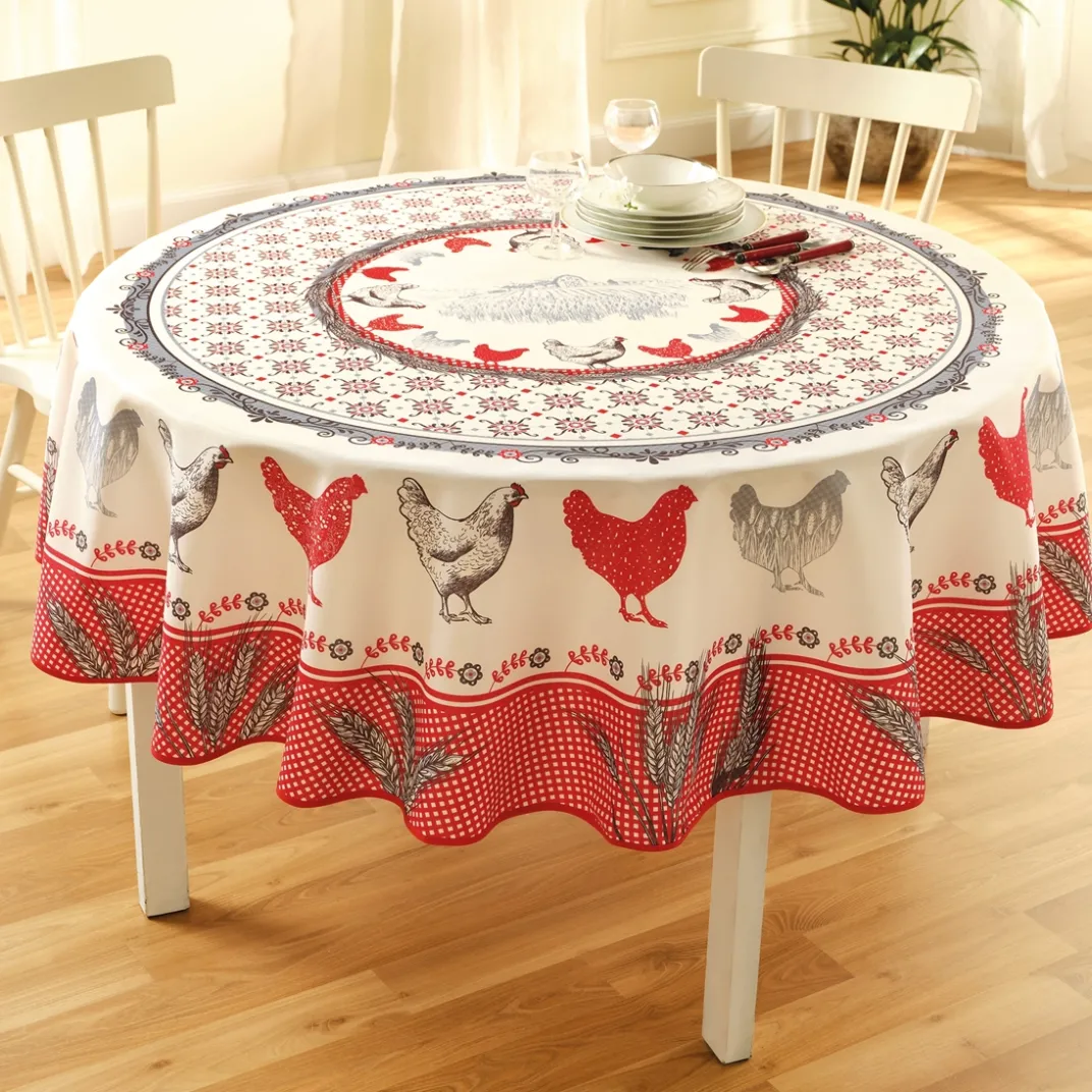 Art De La Table-Tempsl Nappe poules ronde ou rectangulaire