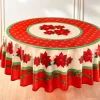 Table De Noël|Art De La Table-Tempsl Nappe rouge poinsettia ronde Ronde (diam. 180 cm)