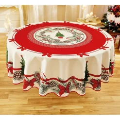 Table De Noël|Art De La Table-Tempsl Nappe sapin de Noël ronde