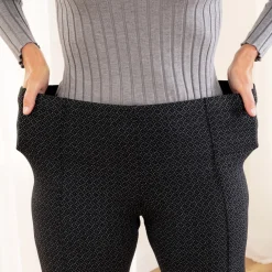 Vêtements-Tempsl Pantalon jacquard noir ou gris