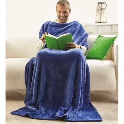 Idées Cadeaux Noël|Décorations-Tempsl Plaid confort polaire bleu