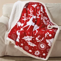 Décorations Intérieures Noël|Idées Cadeaux Noël-Tempsl Plaid/cape élans