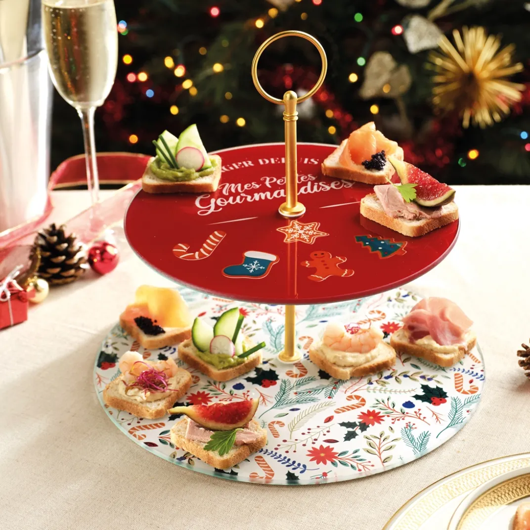 Table De Noël|Art De La Table-Tempsl Plateau de présentation double